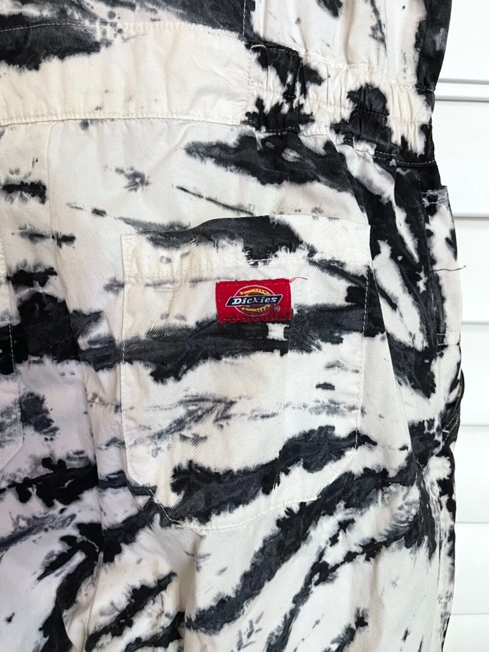 Dickies Short Sleeve Coverall in White Black Tie Dye Size L - Picture 8 of 13